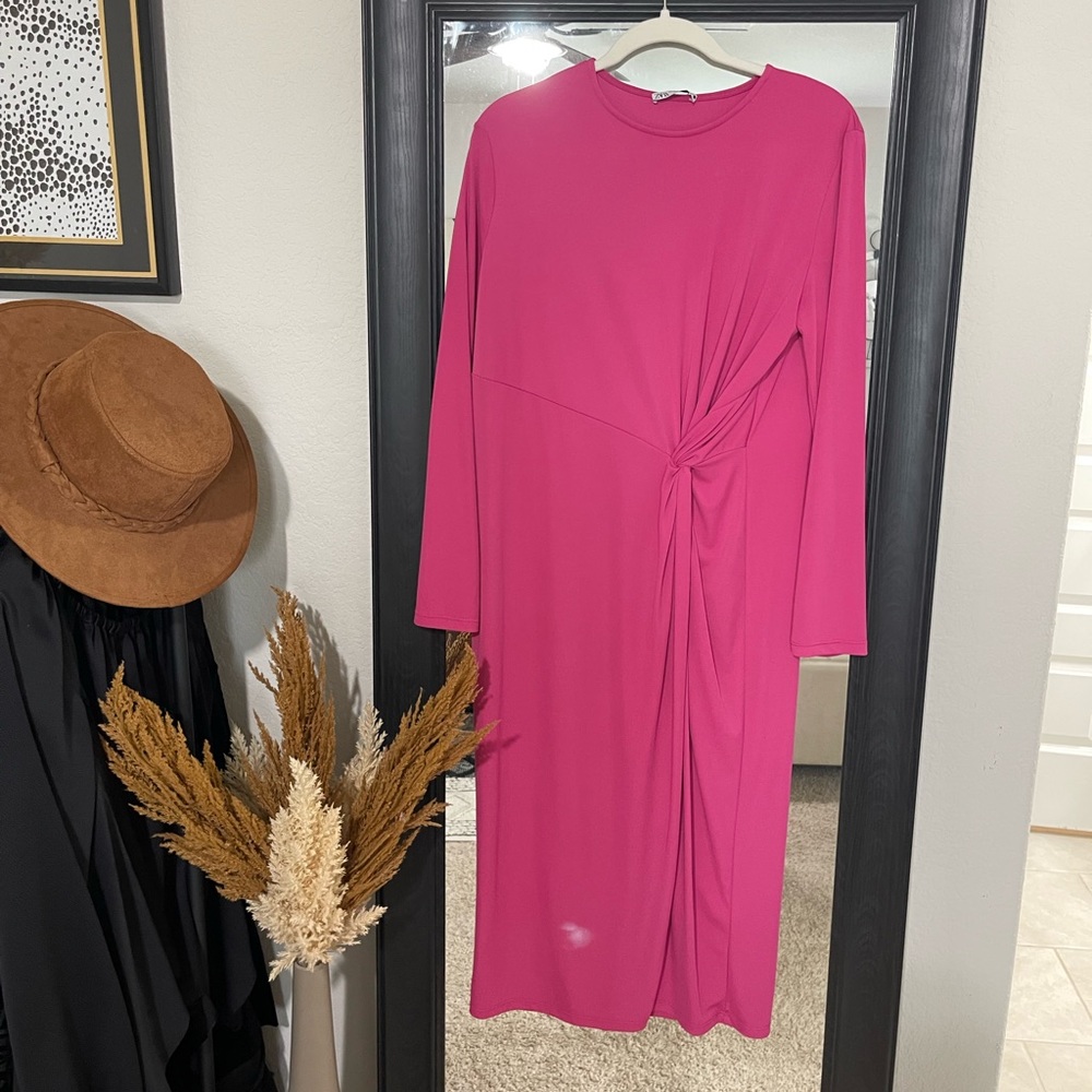 Pink Zara Midi Dress